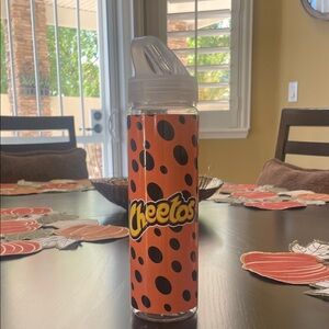 Cheetos Orange and Black Plastic Water Bottle